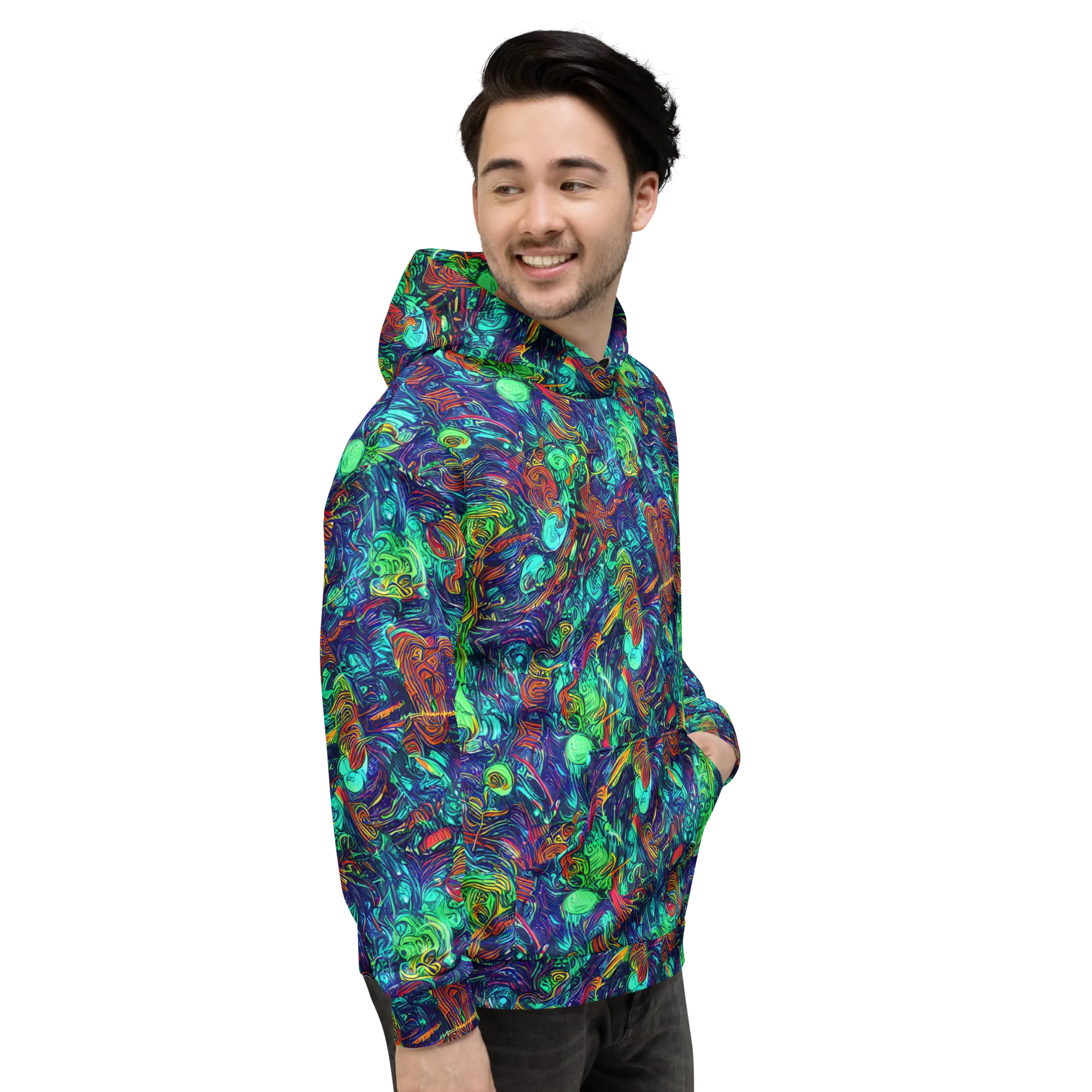 Saturated Spiral on Hoodie — Right