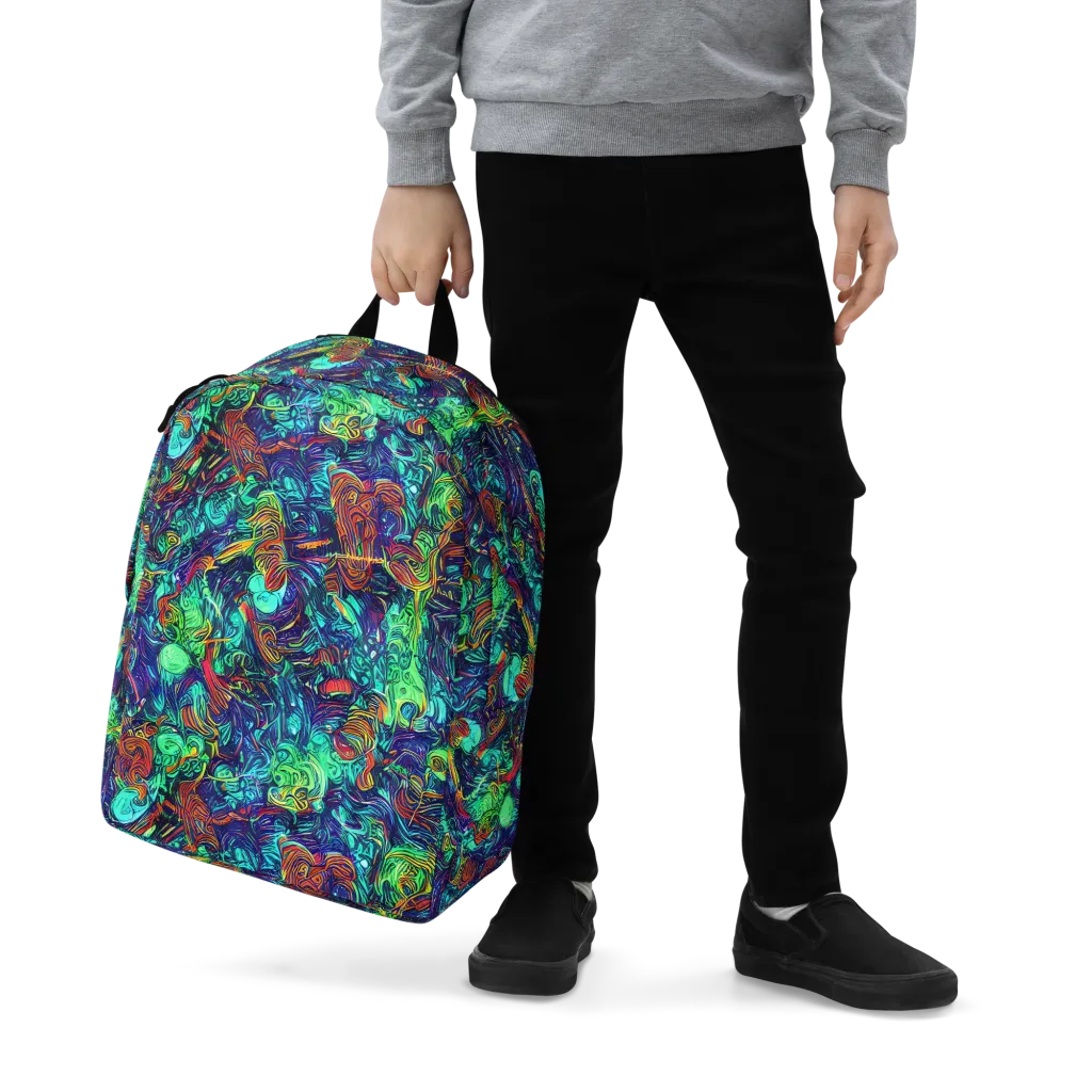 Saturated Spiral on Minimalist Backpack — Zoomed-in