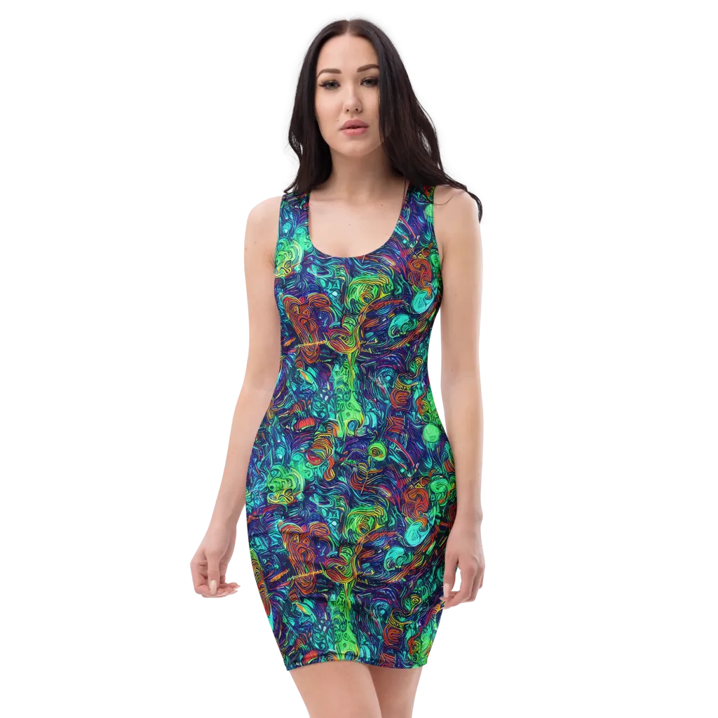 Saturated Spiral on Bodycon Dress — Front