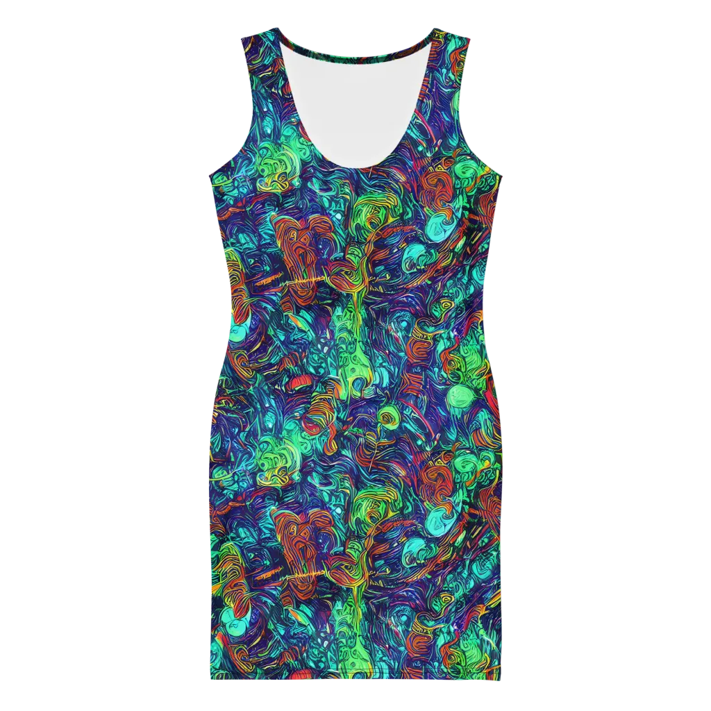 Saturated Spiral on Bodycon Dress — Front