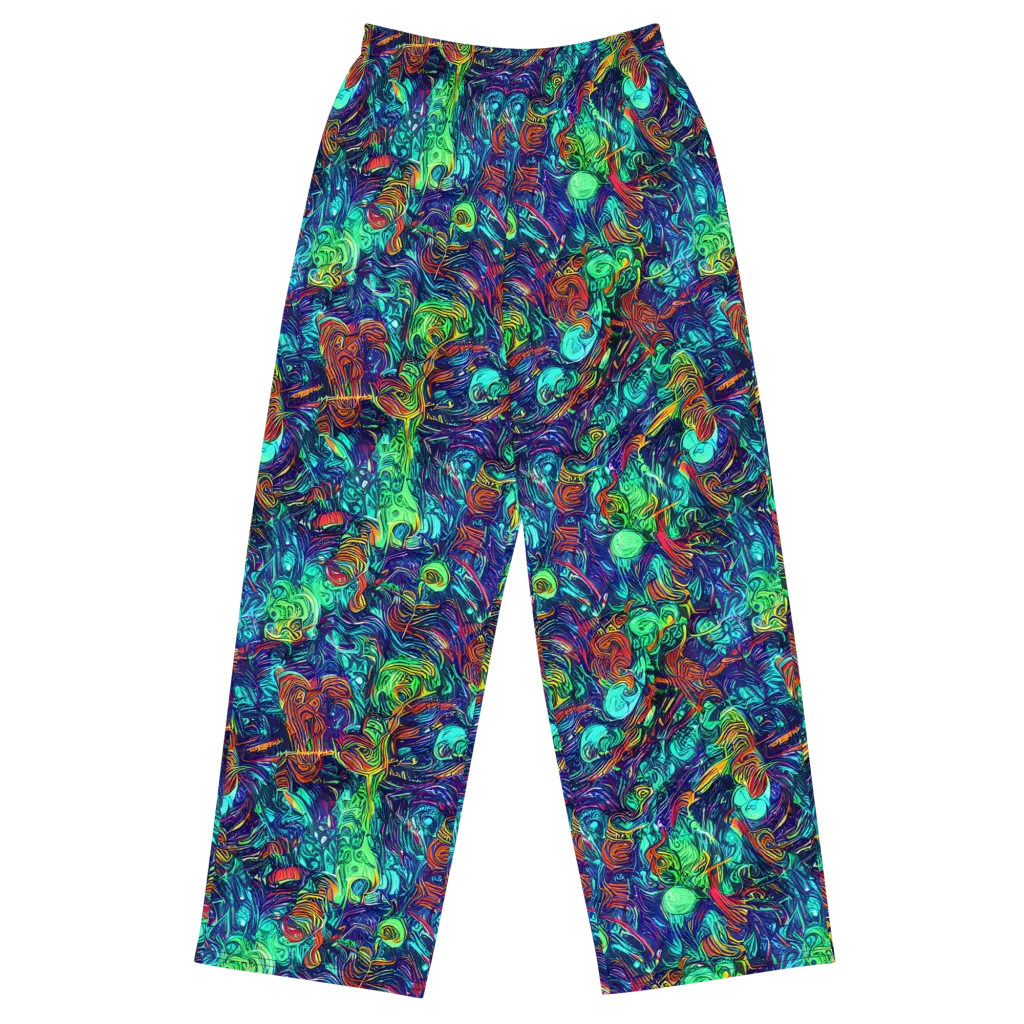 Saturated Spiral on Wide-Leg Pants — Front