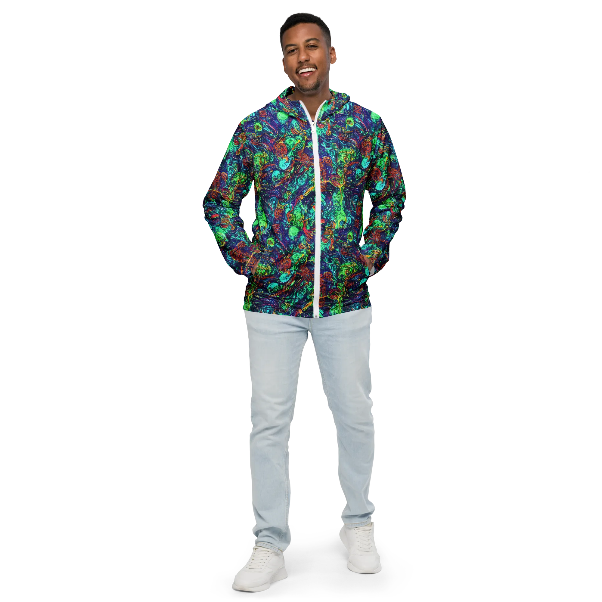 Saturated Spiral on Men's Windbreaker — Front