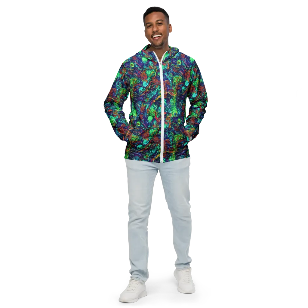 Saturated Spiral on Men's Windbreaker — Front