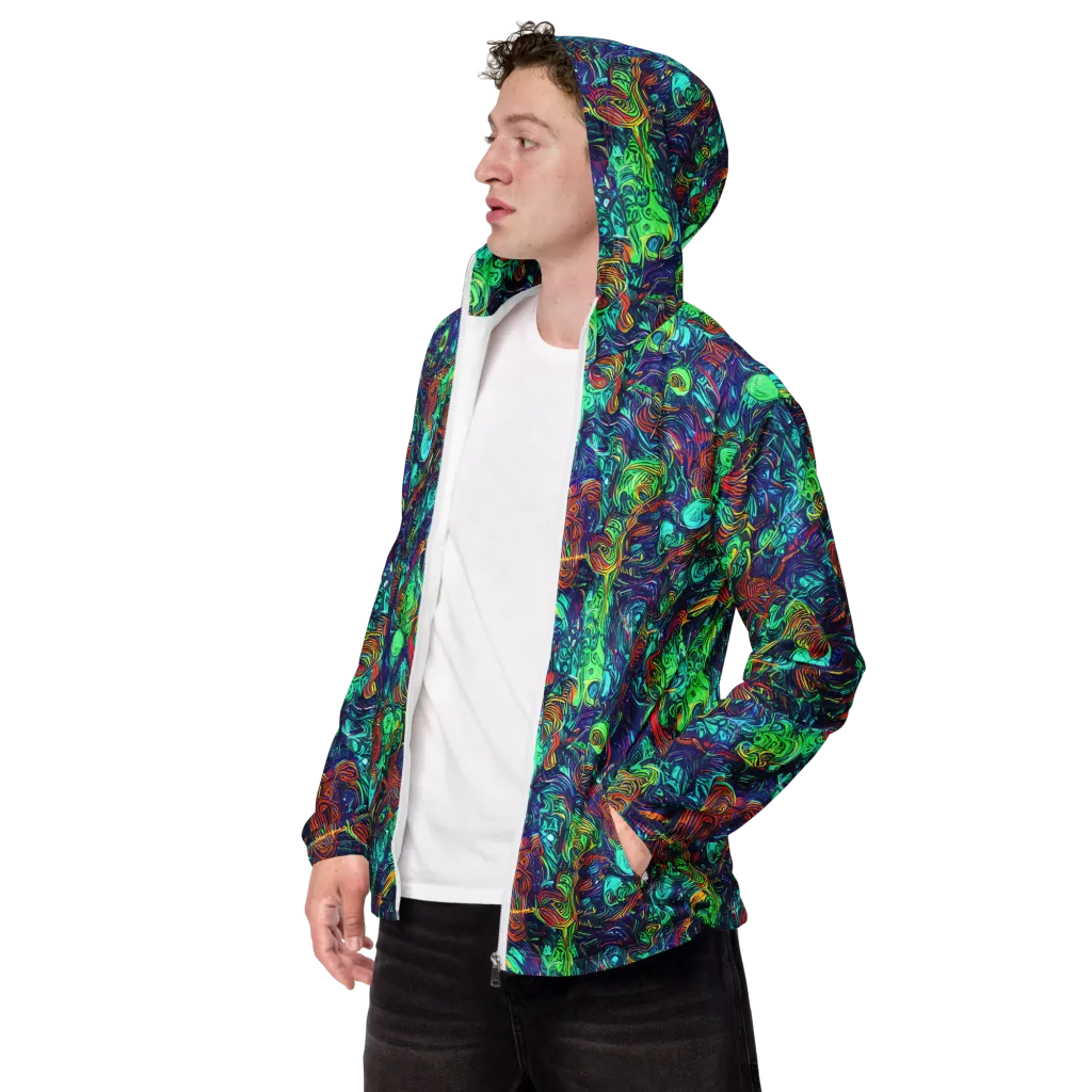 Saturated Spiral on Men's Windbreaker — Left Front