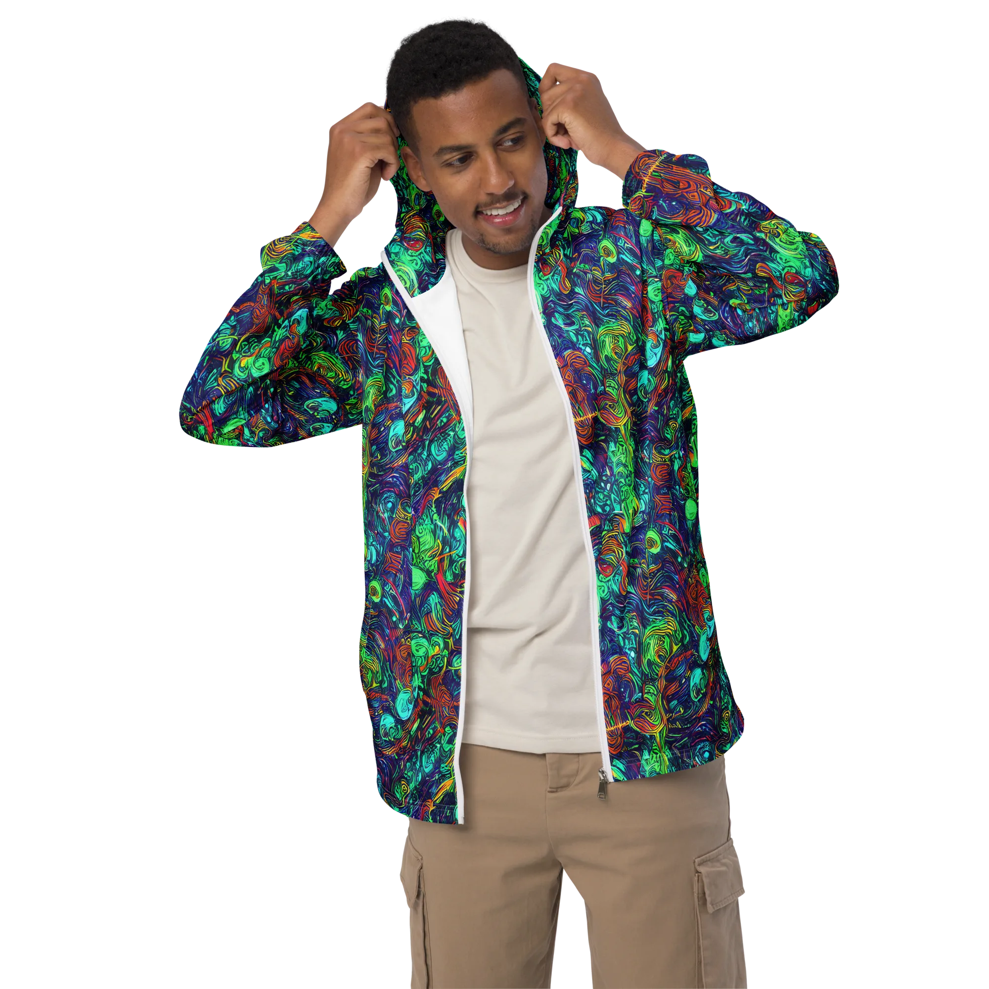Saturated Spiral on Men's Windbreaker — Front