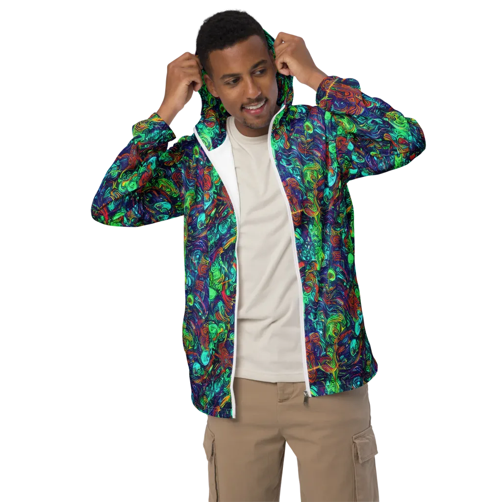Saturated Spiral on Men's Windbreaker — Front