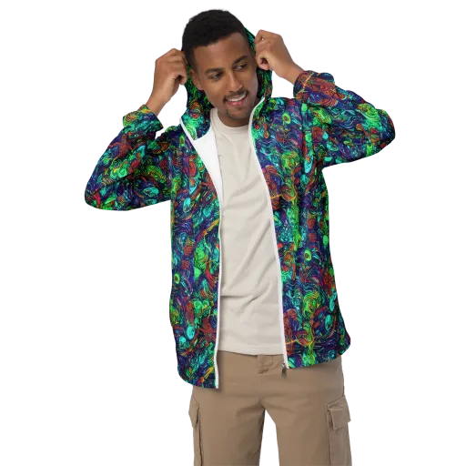 Saturated Spiral on a Men's Windbreaker