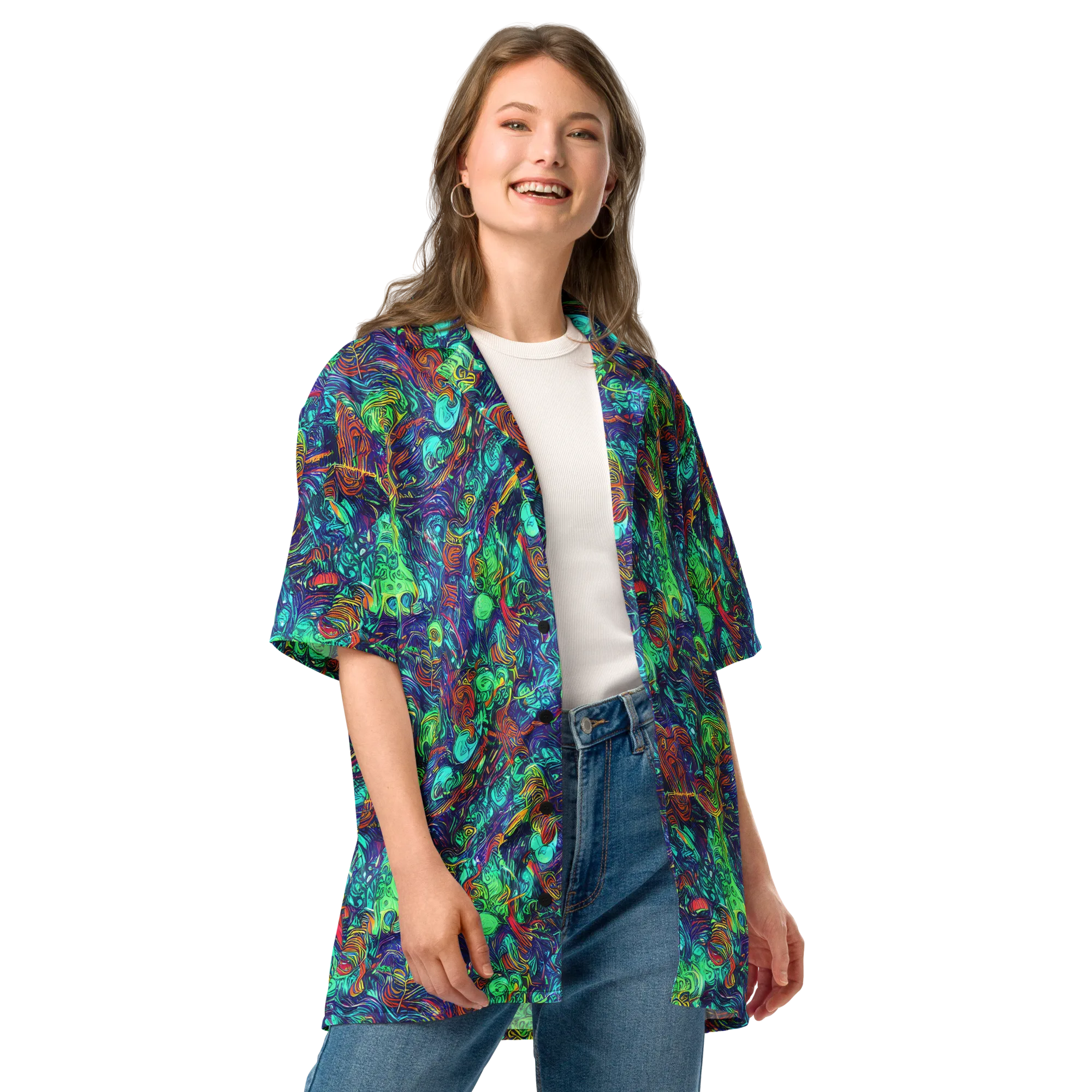 Saturated Spiral on Button Shirt — Front