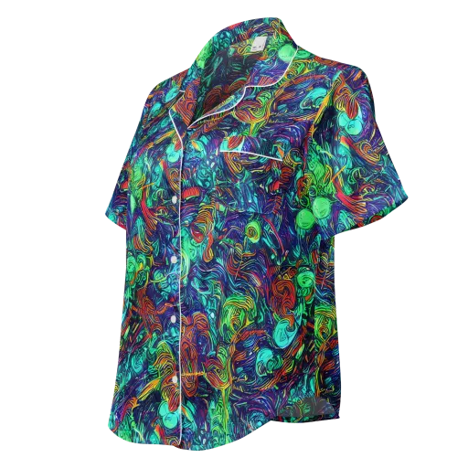 Saturated Spiral on a Women's Short Sleeve Pajama Top