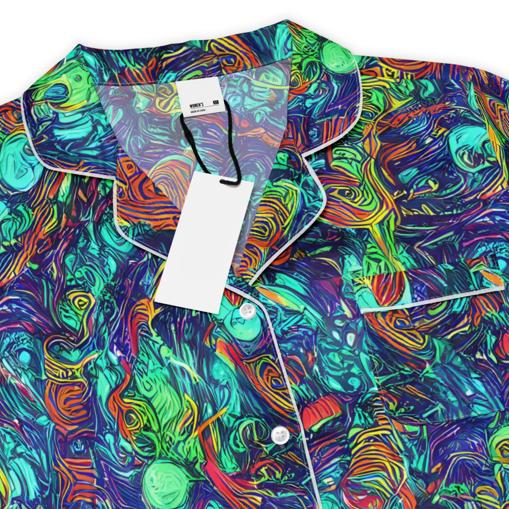 Saturated Spiral on Women's Short Sleeve Pajama Top — Product details