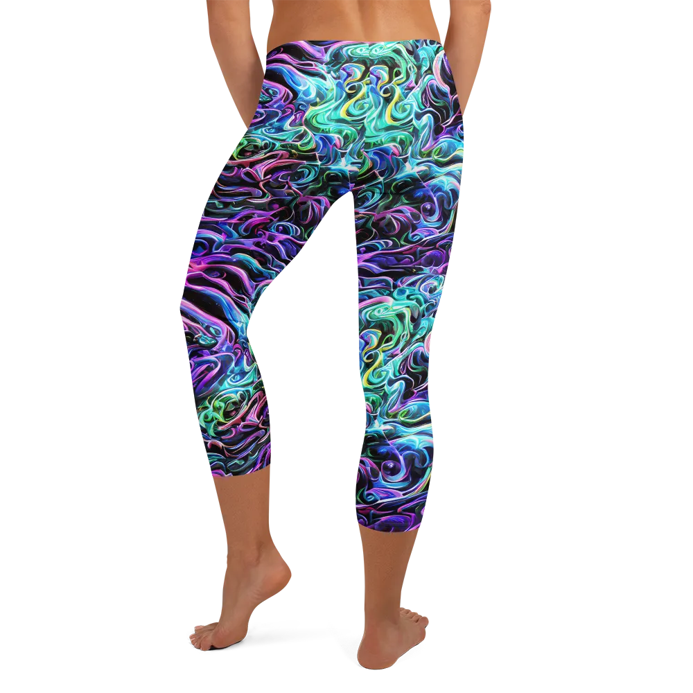Afterglow Riptide on Capri Leggings — Back