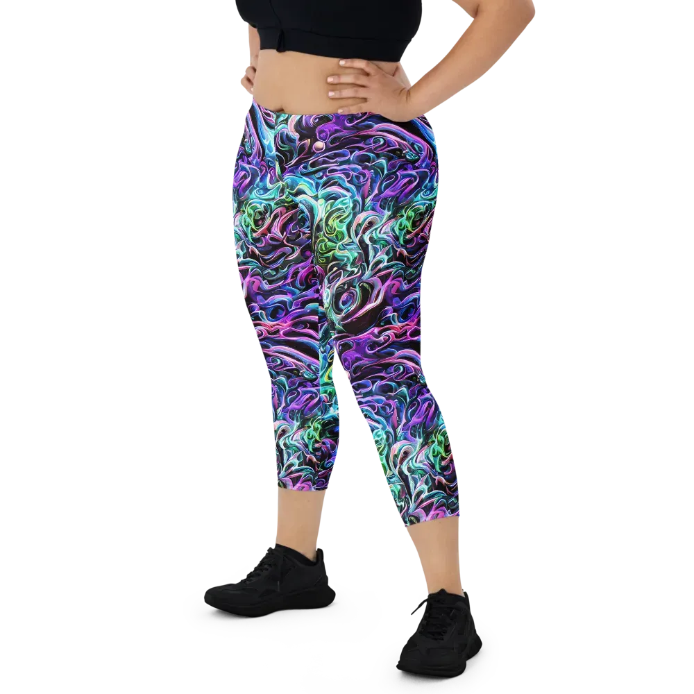Afterglow Riptide on Capri Leggings — Front