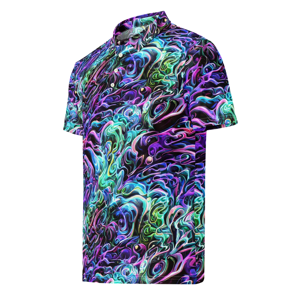 Afterglow Riptide on Men's Slim Fit Polo Shirt — Left Front