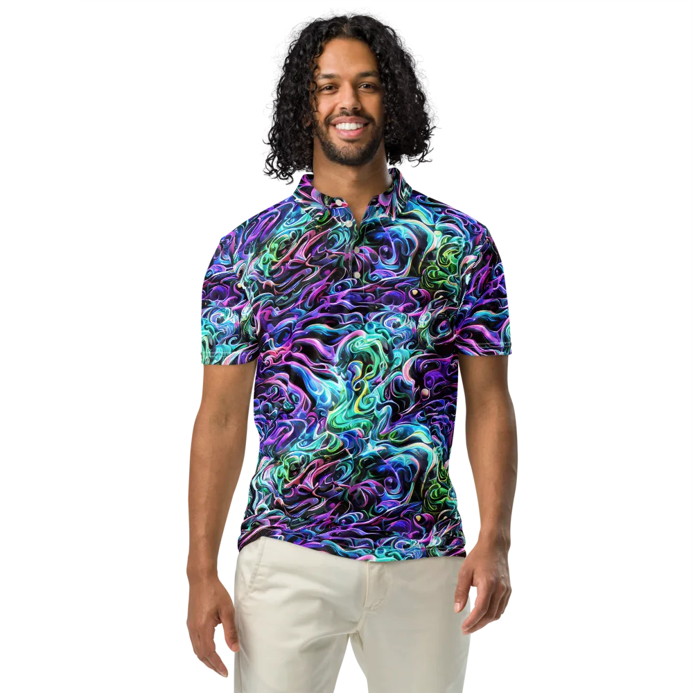Afterglow Riptide on Men's Slim Fit Polo Shirt — Front
