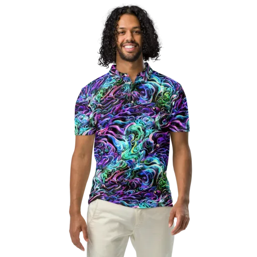 Afterglow Riptide on a Men's Slim Fit Polo Shirt