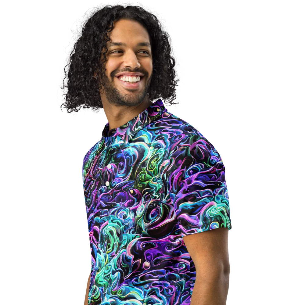 Afterglow Riptide on Men's Slim Fit Polo Shirt — Left Front