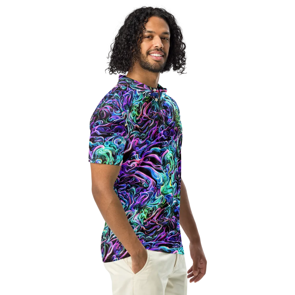 Afterglow Riptide on Men's Slim Fit Polo Shirt — Right Front