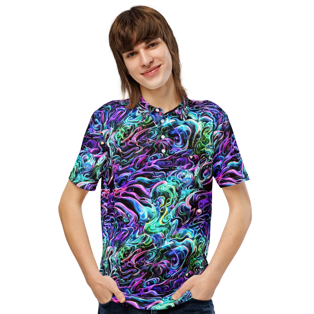 Afterglow Riptide on Men's Slim Fit Polo Shirt — Front