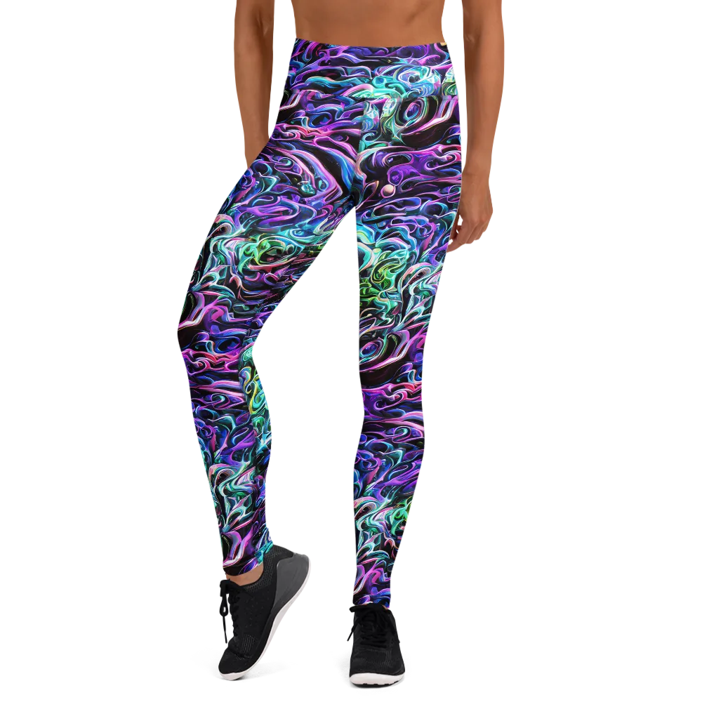 Afterglow Riptide on Yoga Leggings — Front