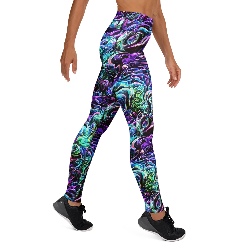 Afterglow Riptide on Yoga Leggings — Right