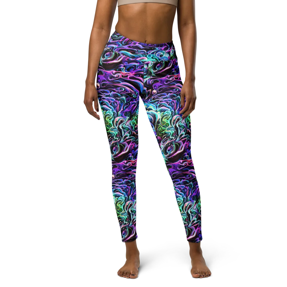 Afterglow Riptide on Yoga Leggings — Front