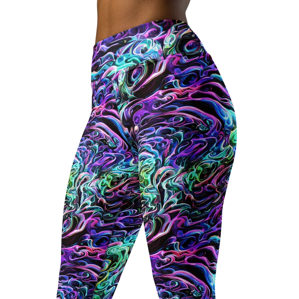 Afterglow Riptide on Yoga Leggings — Left Front