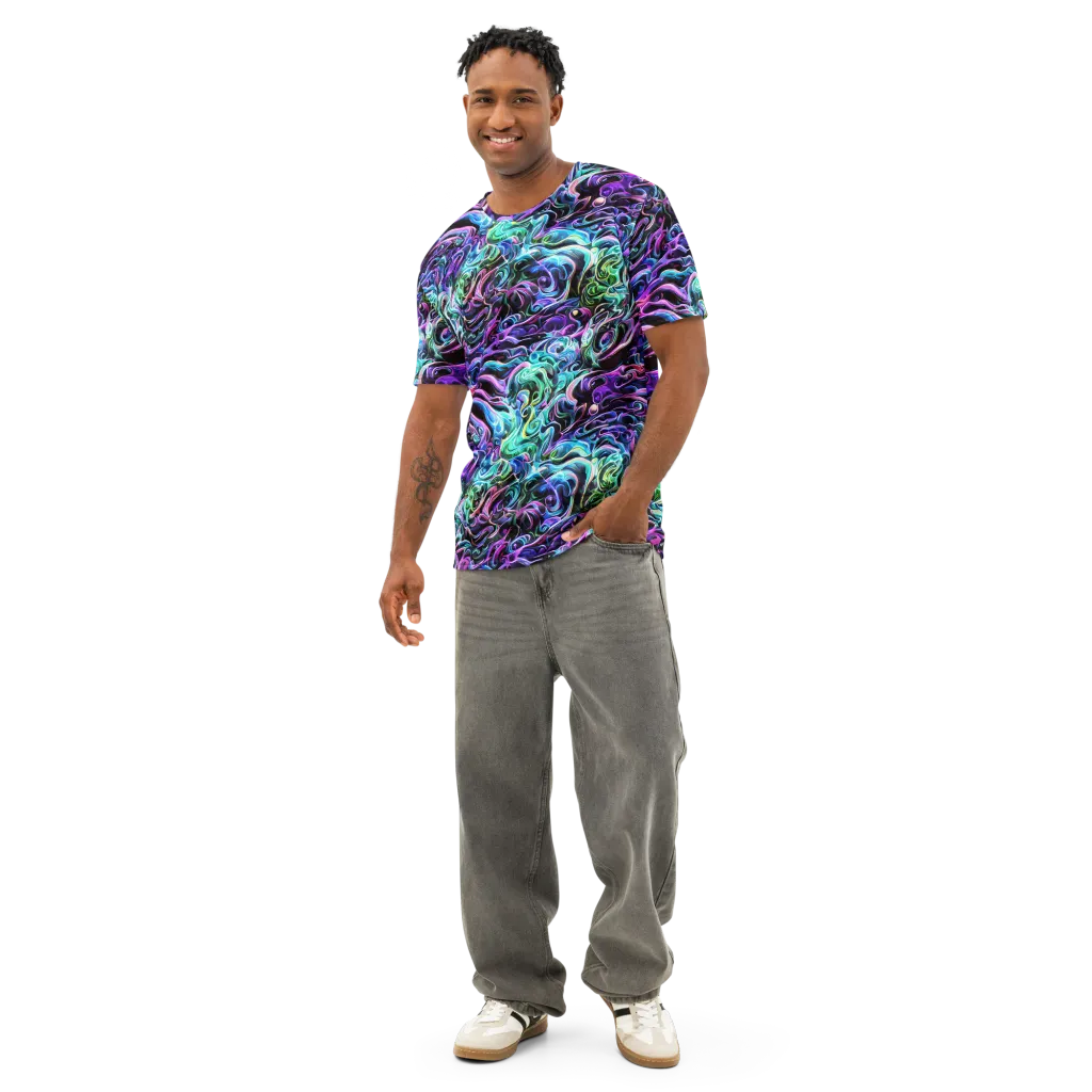 Afterglow Riptide on Men's Cotton Crew Neck T-Shirt — Front