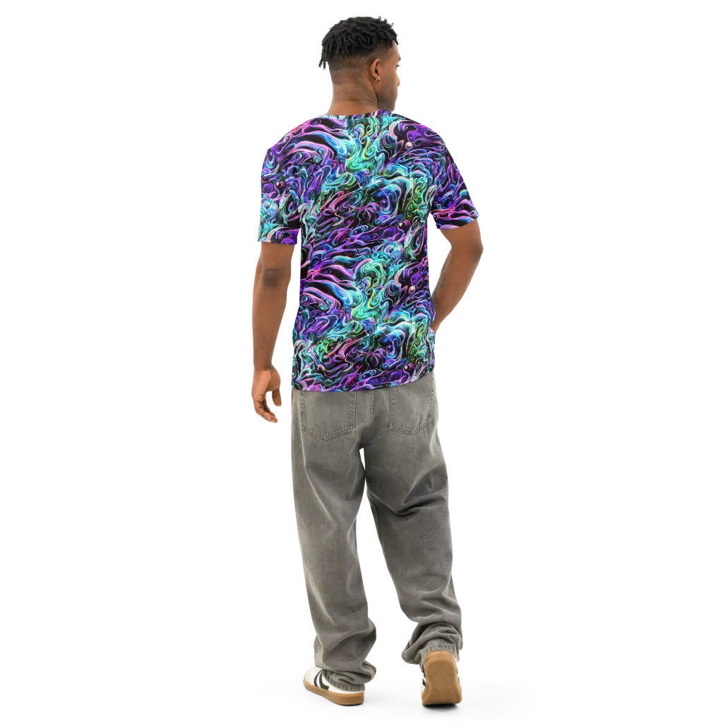 Afterglow Riptide on Men's Cotton Crew Neck T-Shirt — Back