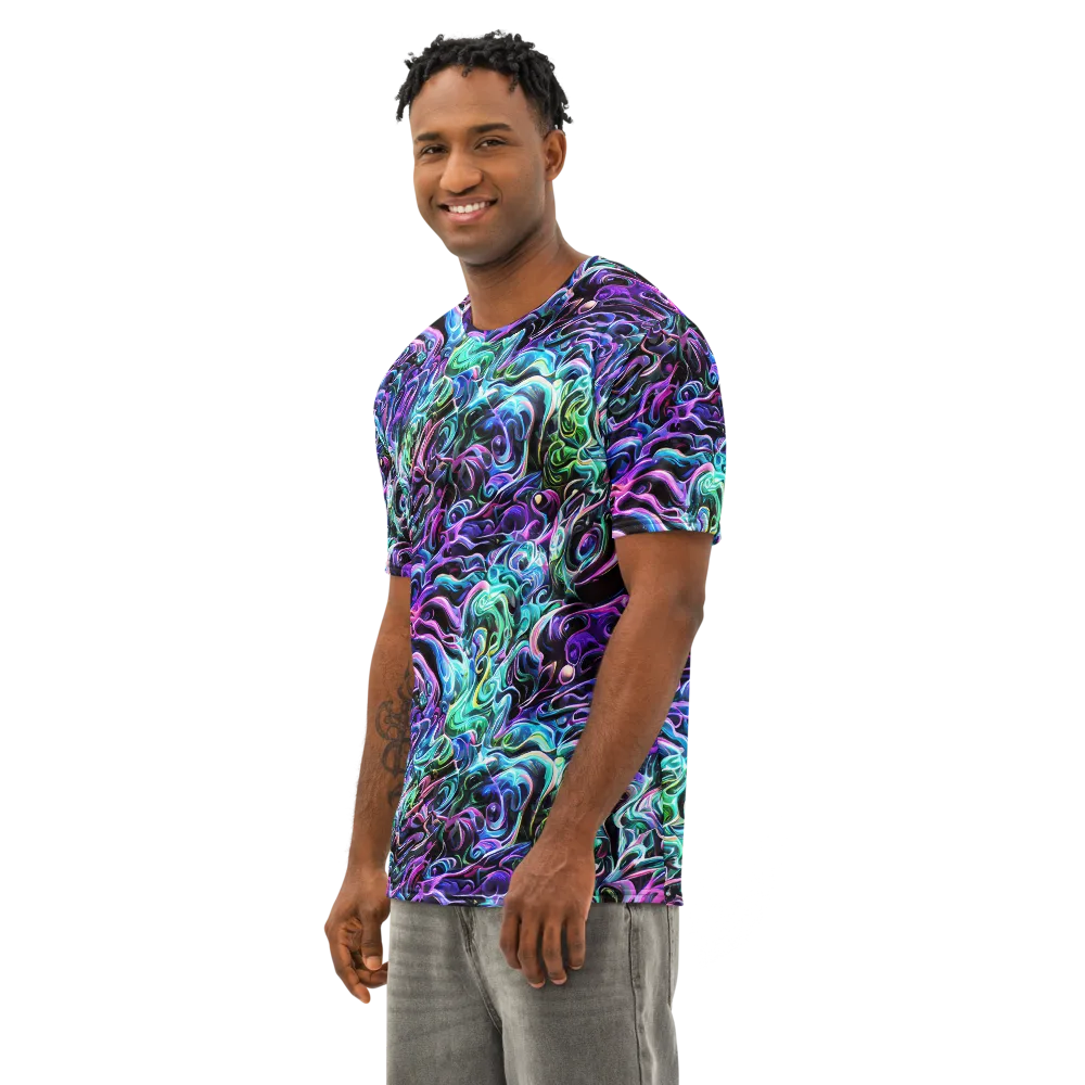 Afterglow Riptide on Men's Cotton Crew Neck T-Shirt — Left Front