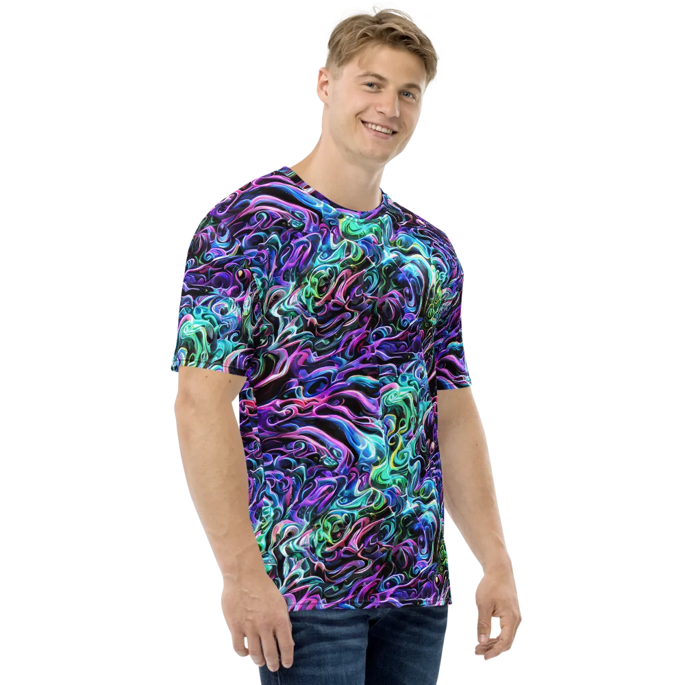 Afterglow Riptide on Men's Crew Neck T-Shirt — Right