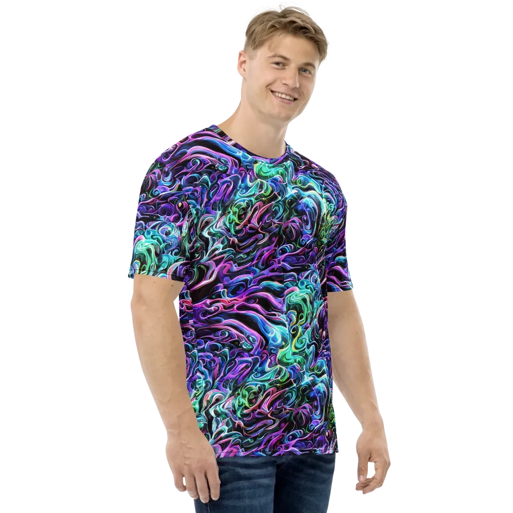 Afterglow Riptide on Men's Crew Neck T-Shirt — Right