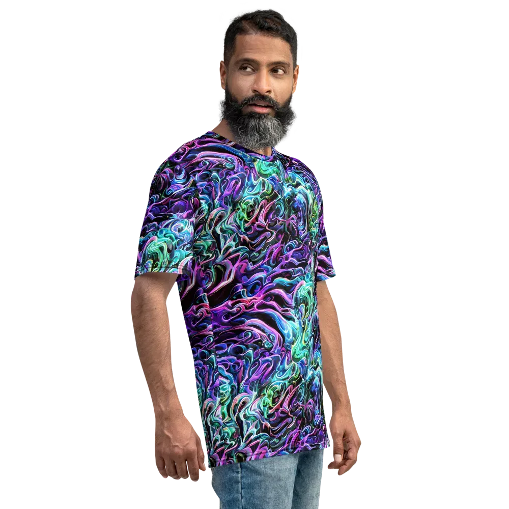 Afterglow Riptide on Men's Crew Neck T-Shirt — Right