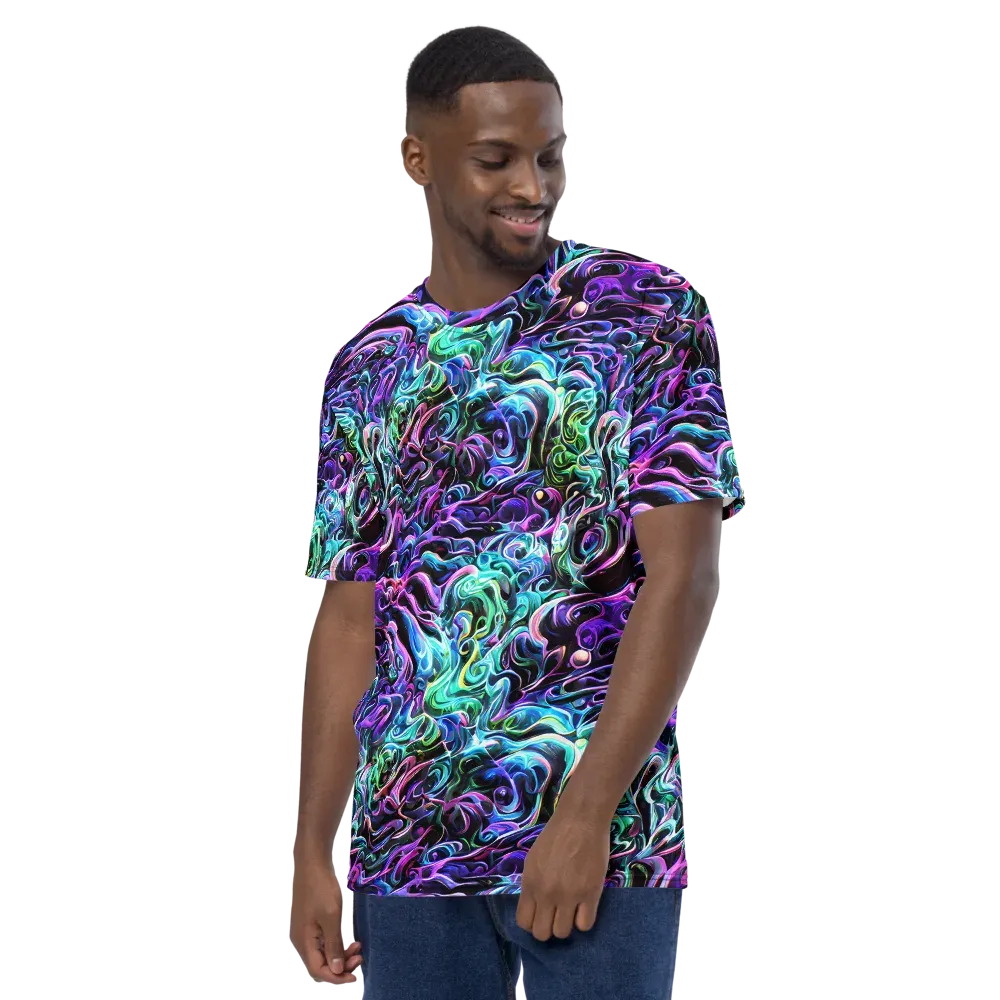 Afterglow Riptide on Men's Crew Neck T-Shirt — Left