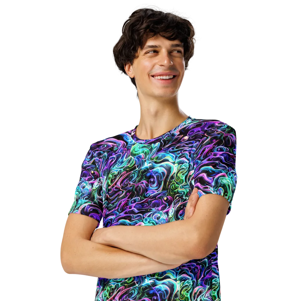 Afterglow Riptide on Men's Crew Neck T-Shirt — Left Front