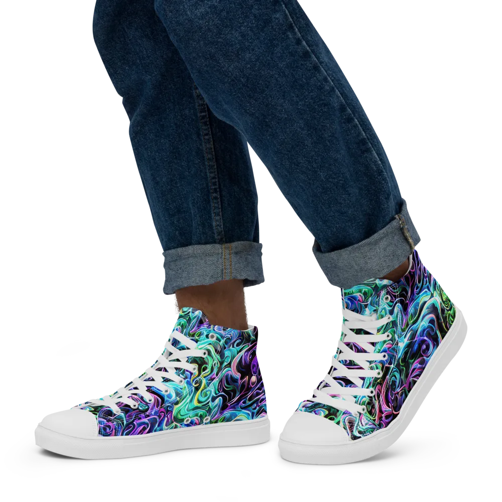 Afterglow Riptide on Men's High Top Canvas Shoes — Left