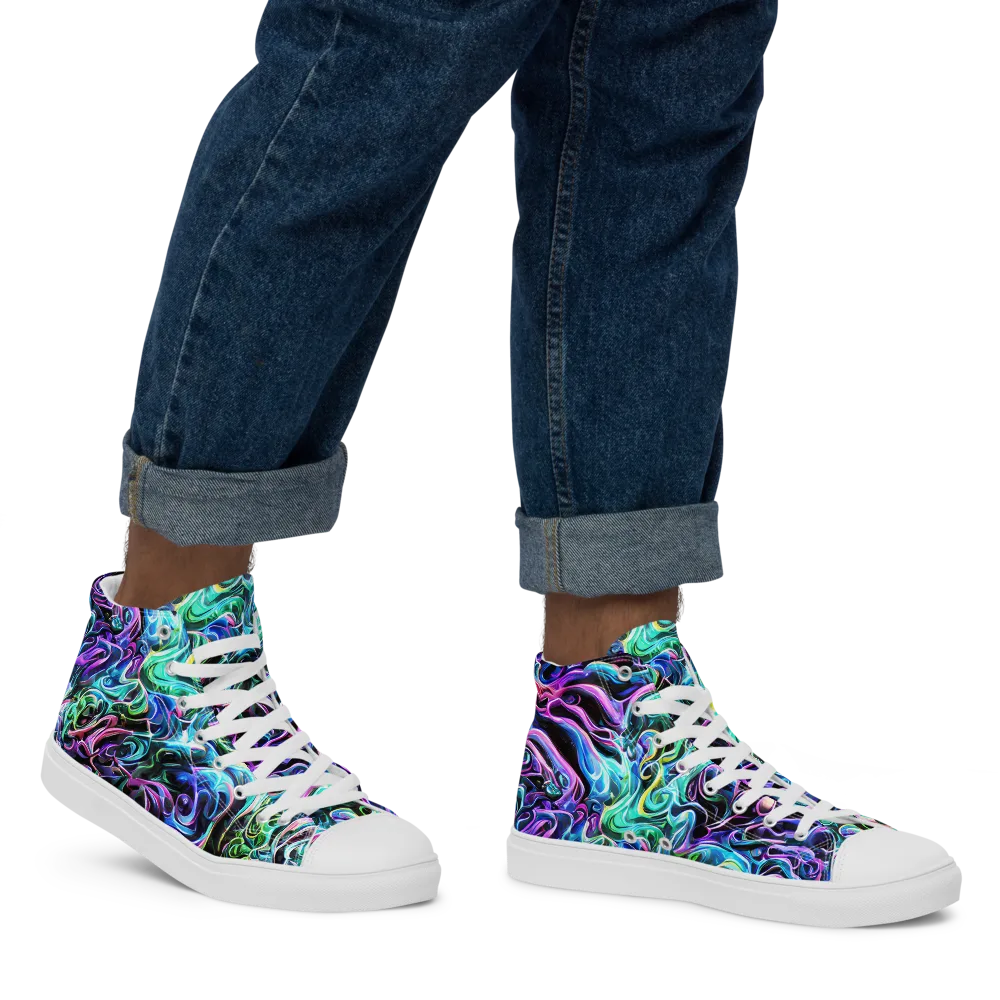 Afterglow Riptide on Men's High Top Canvas Shoes — Right