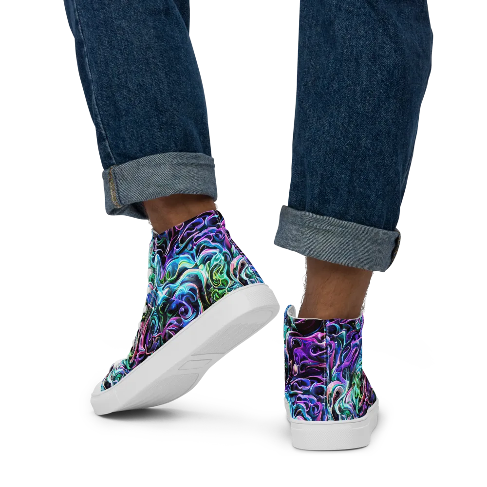 Afterglow Riptide on Men's High Top Canvas Shoes — Back
