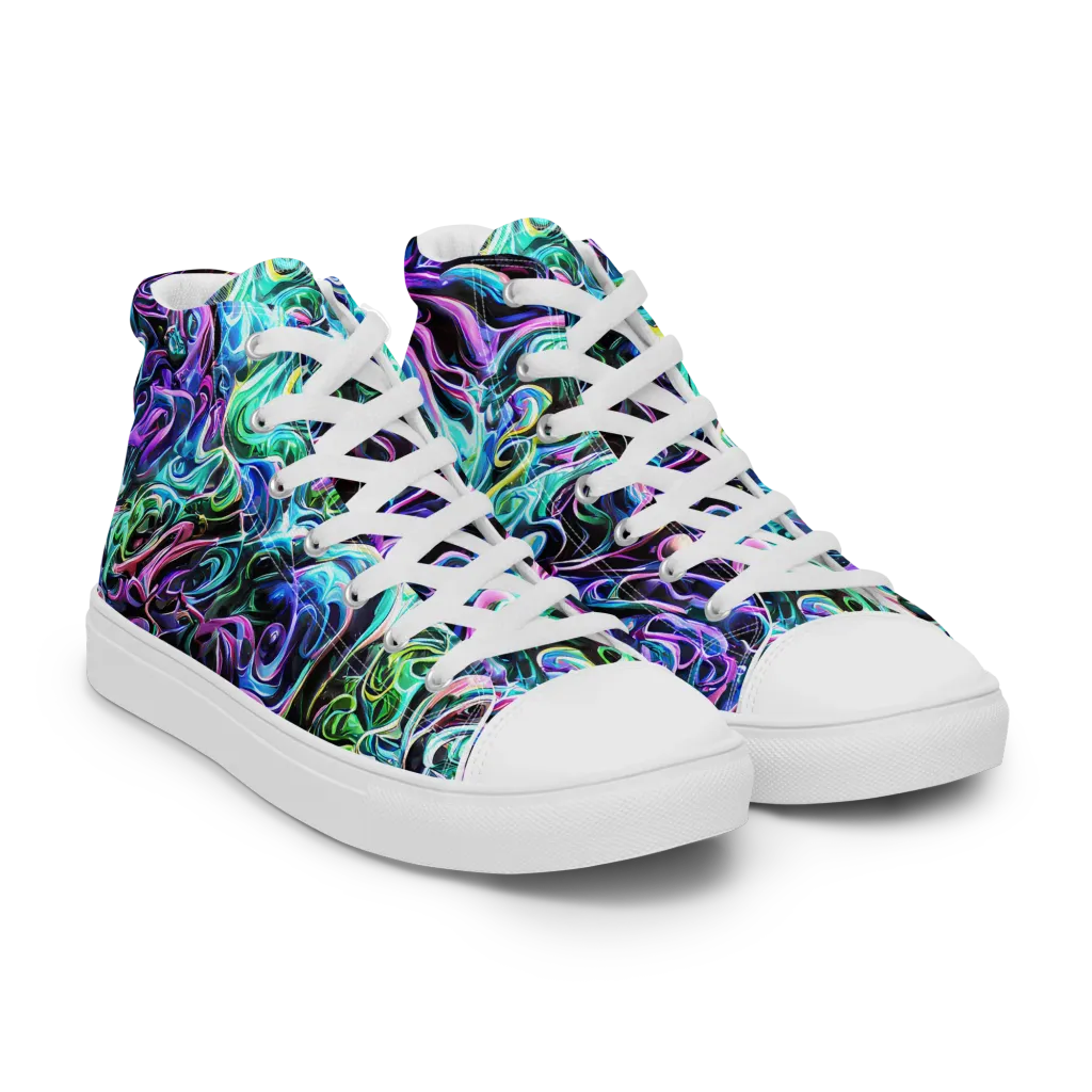 Afterglow Riptide on Women's High Top Canvas Shoes — Right Front