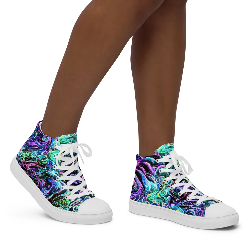 Afterglow Riptide on Women's High Top Canvas Shoes — Right