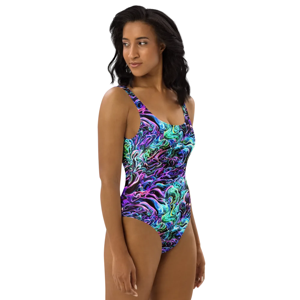 Afterglow Riptide on One-Piece Swimsuit — Right