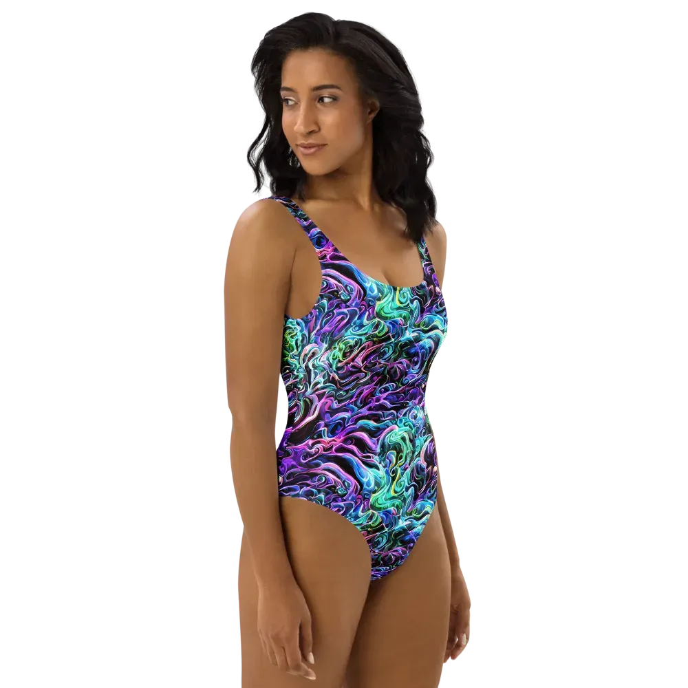 Afterglow Riptide on One-Piece Swimsuit — Right