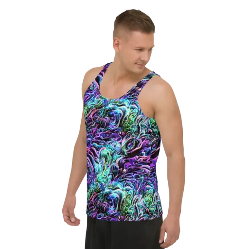 Afterglow Riptide on a Men's Tank Top