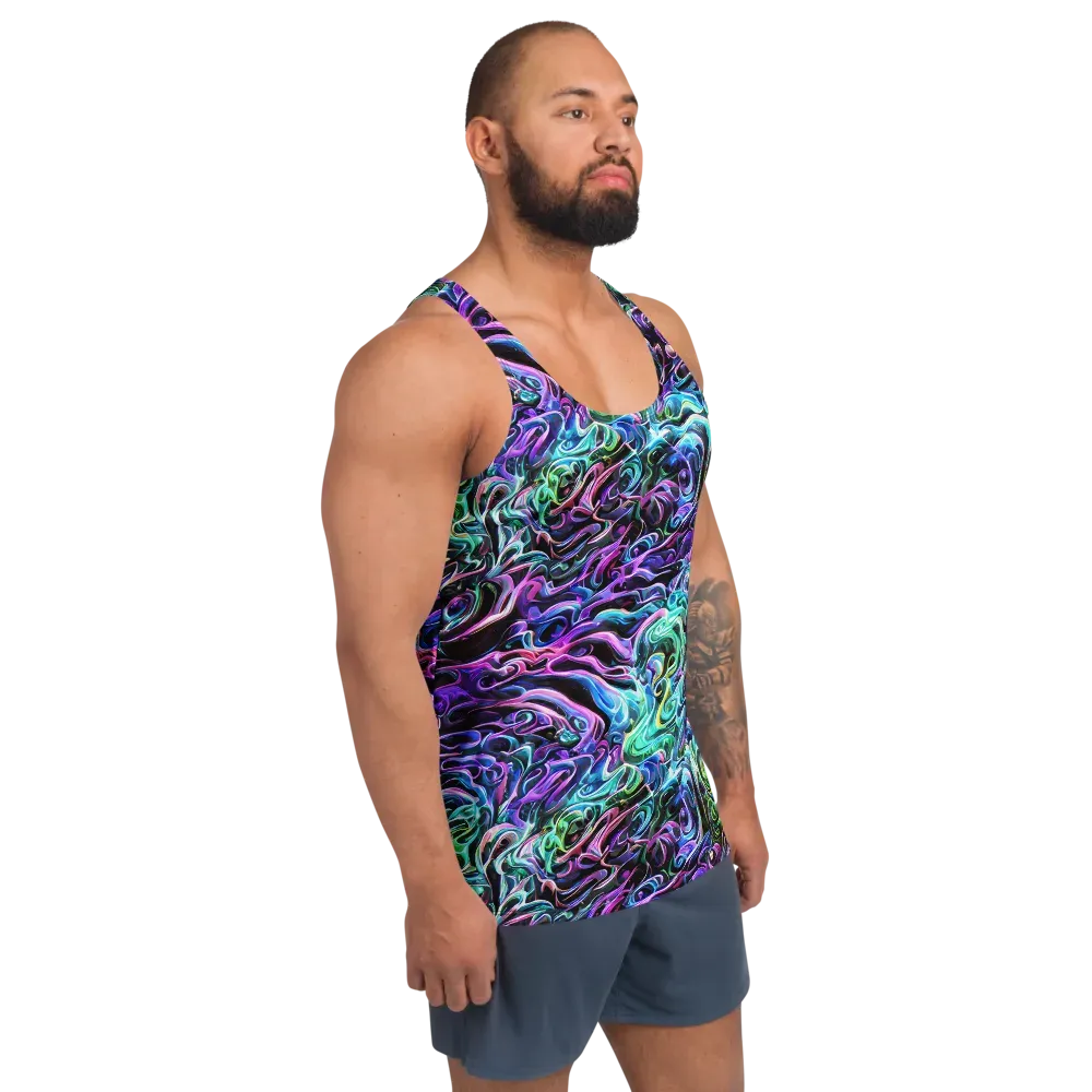 Afterglow Riptide on Men's Tank Top — Right Front