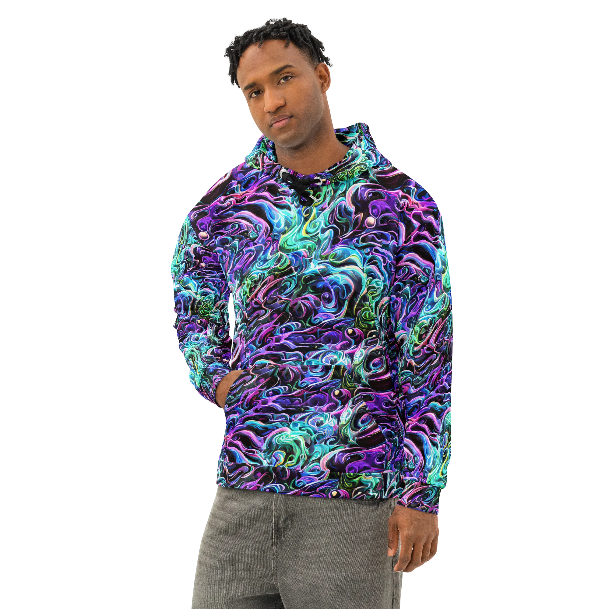 Afterglow Riptide on Cotton Hoodie — Left Front