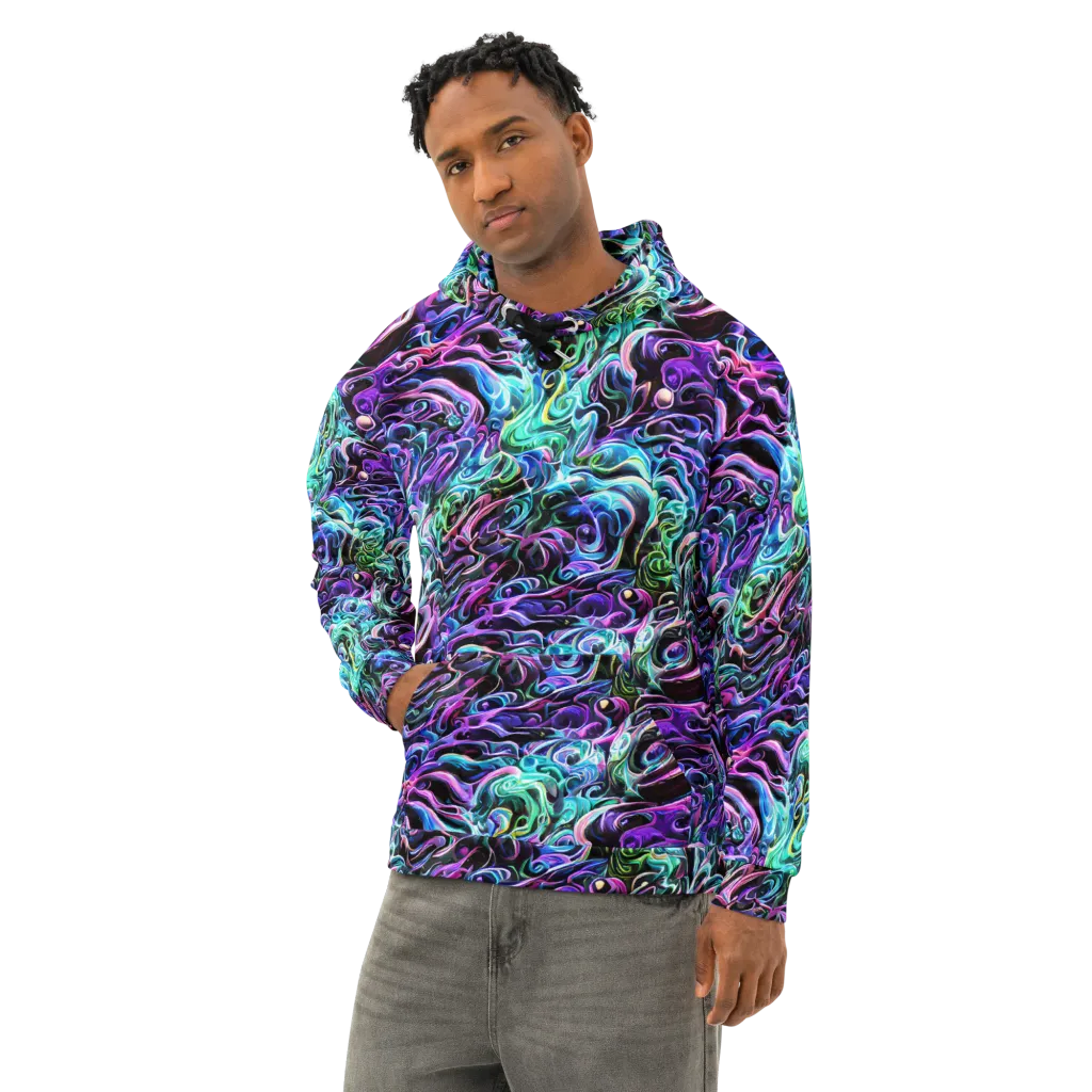 Afterglow Riptide on Cotton Hoodie — Left Front