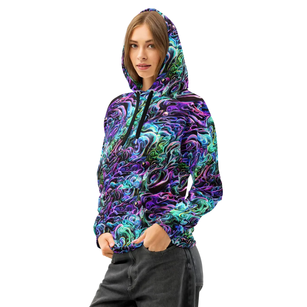 Afterglow Riptide on Cotton Hoodie — Left Front