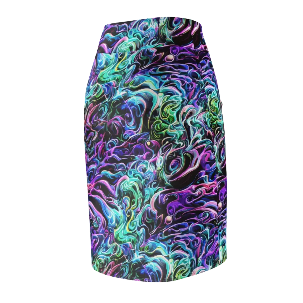 Afterglow Riptide on Pencil Skirt — Back Side