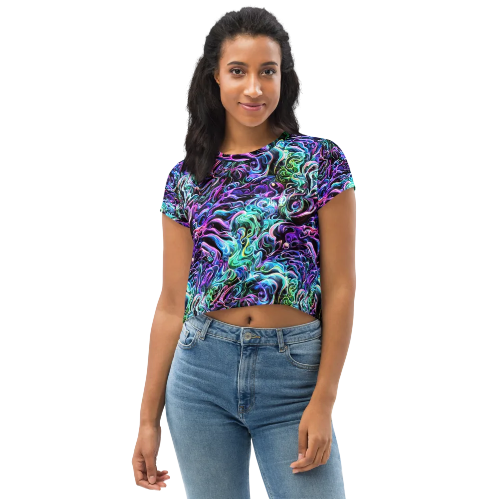 Afterglow Riptide on Crop Tee — Front