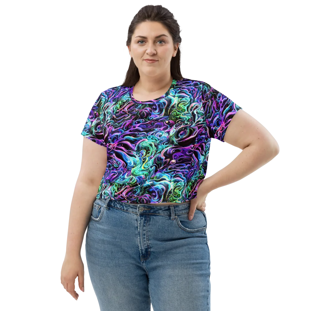 Afterglow Riptide on Crop Tee — Front