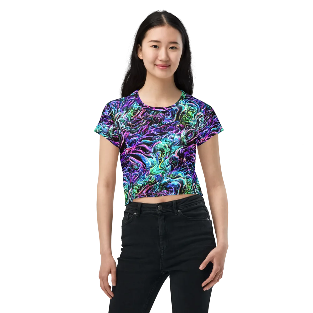 Afterglow Riptide on Crop Tee — Front